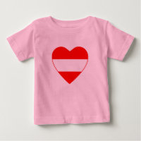 T-Shirt Coração de Bandeira da Áustria