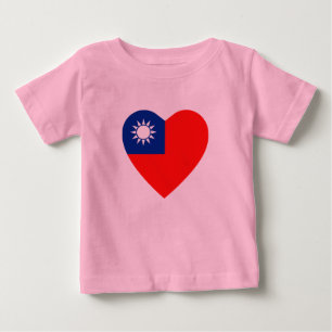 Camiseta Para Bebê T-Shirt Coração de Sinalizador de Taiwan