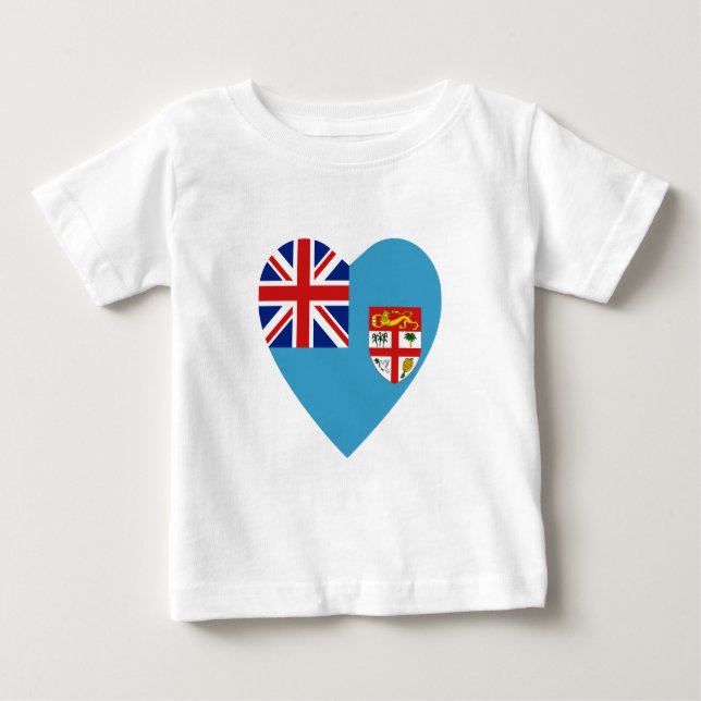 Camiseta Para Bebê T-Shirt Coração de Sinalizador Fiji (Frente)