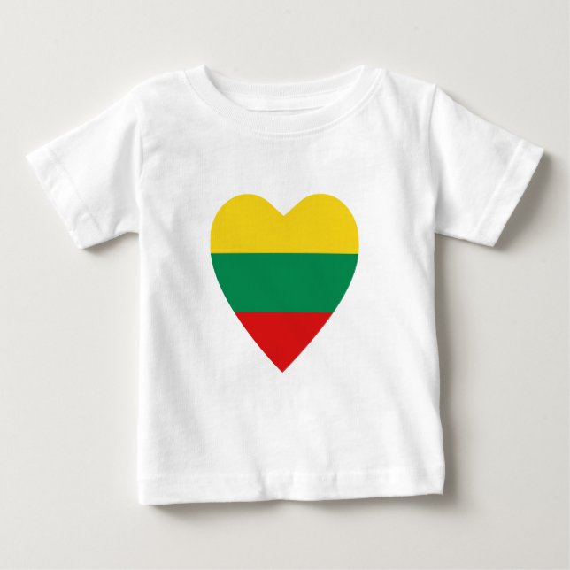 Camiseta Para Bebê T-Shirt Coração de Sinalizador Lituânia (Frente)