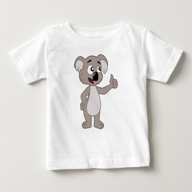 Camiseta Para Bebê T-Shirt criança com cartoon de urso koala (Frente)