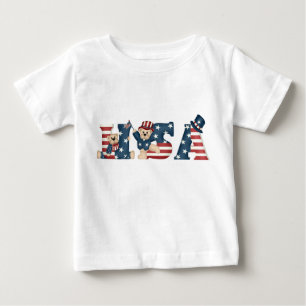 Camiseta Para Bebê T-Shirt criança USA Teddy Bears