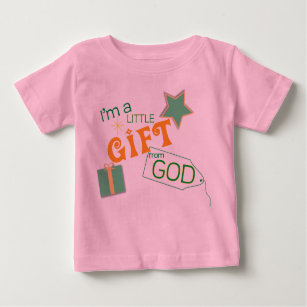 Camiseta Para Bebê T-shirt cristão do bebê - pouco presente do deus