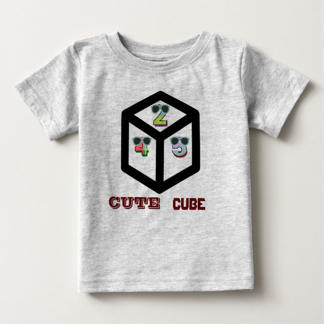 Camiseta Para Bebê T-Shirt Cubo Cubo (Frente)