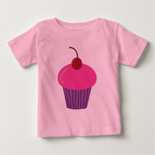 Camiseta Para Bebê T-Shirt Cupcake Rosa