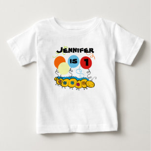 Camiseta Para Bebê T-shirt customizável do aniversário de Caterpill