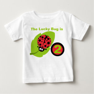 Camiseta Para Bebê T-shirt customizável do aniversário do joaninha