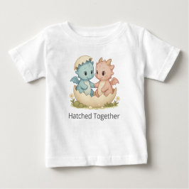 Camiseta Para Bebê T-Shirt Cute Atacado Junto Com Bebês Gêmeos Dragõe