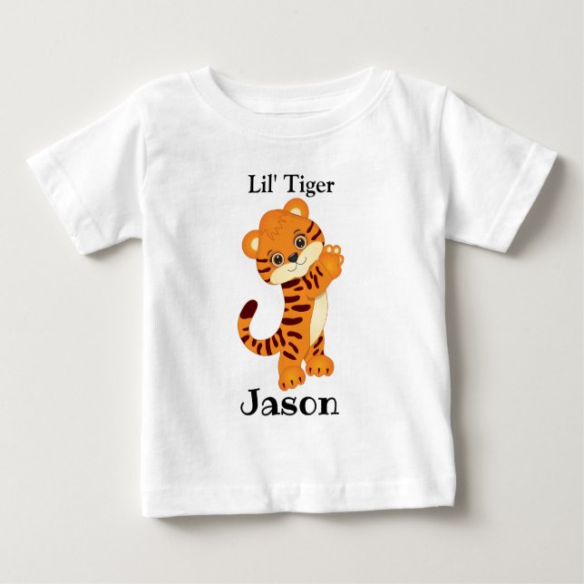 Camiseta Para Bebê T-Shirt Cute Baby Tiger  (Frente)