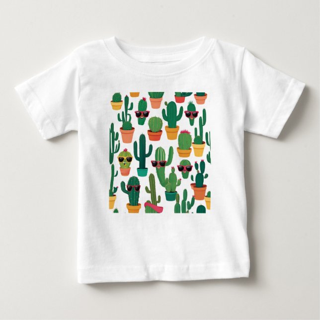 Camiseta Para Bebê T-Shirt Cute Cactus (Frente)