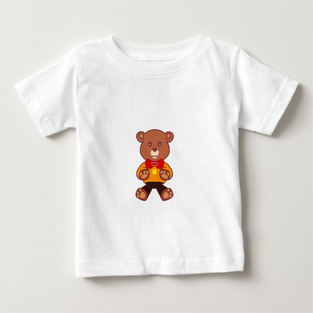 Camiseta Para Bebê T-Shirt Cute Teddy Bear (Frente)