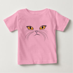 Camiseta Para Bebê T-shirt da cara do gato