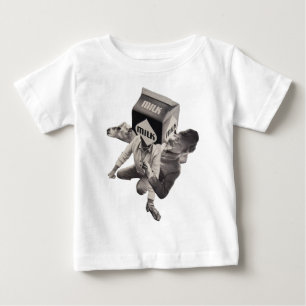 Camiseta Para Bebê T-shirt da colagem do leite, crianças