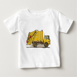 Camiseta Para Bebê T-shirt da criança da construção do caminhão d