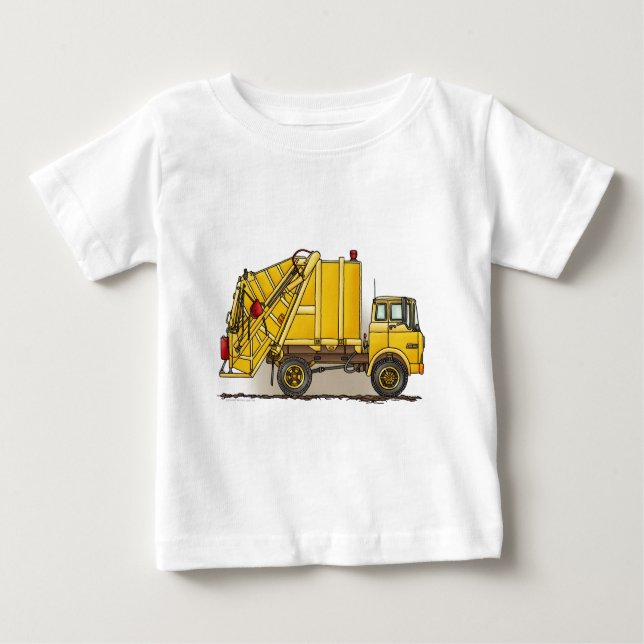 Camiseta Para Bebê T-shirt da criança da construção do caminhão de (Frente)