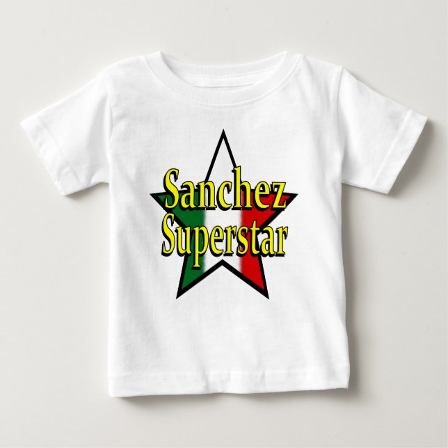Camiseta Para Bebê T-shirt da criança da estrela mundial de Sánchez (Frente)