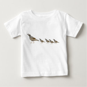 Camiseta Para Bebê T-shirt da criança da família das codorniz