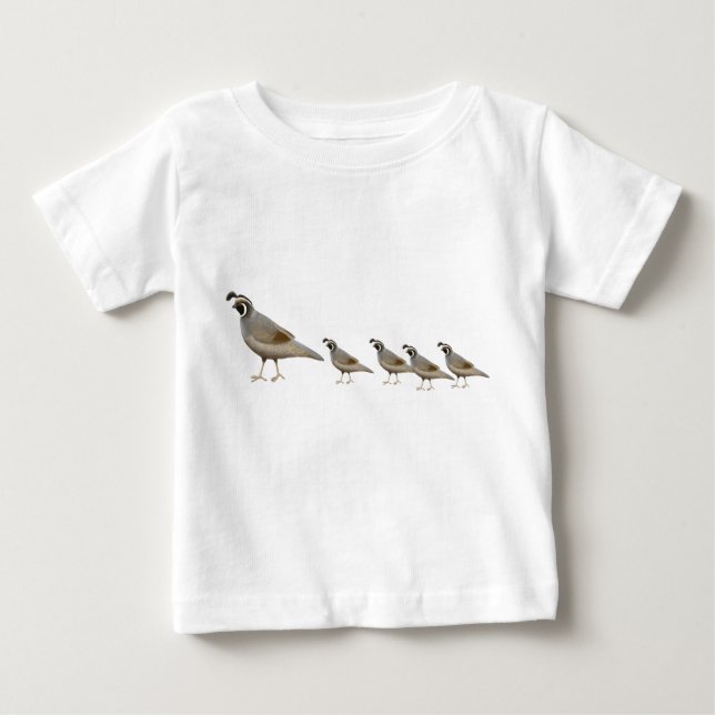 Camiseta Para Bebê T-shirt da criança da família das codorniz (Frente)