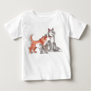 Camiseta Para Bebê T-shirt da criança da família do lobo