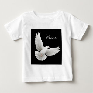 Camiseta Para Bebê T-shirt da criança da pomba da paz