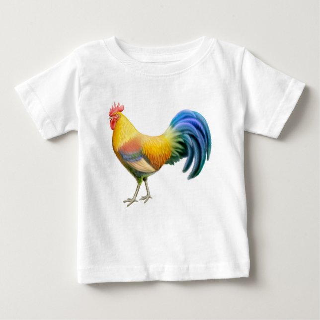 Camiseta Para Bebê T-Shirt da Criança de galo de Ardenner (Frente)