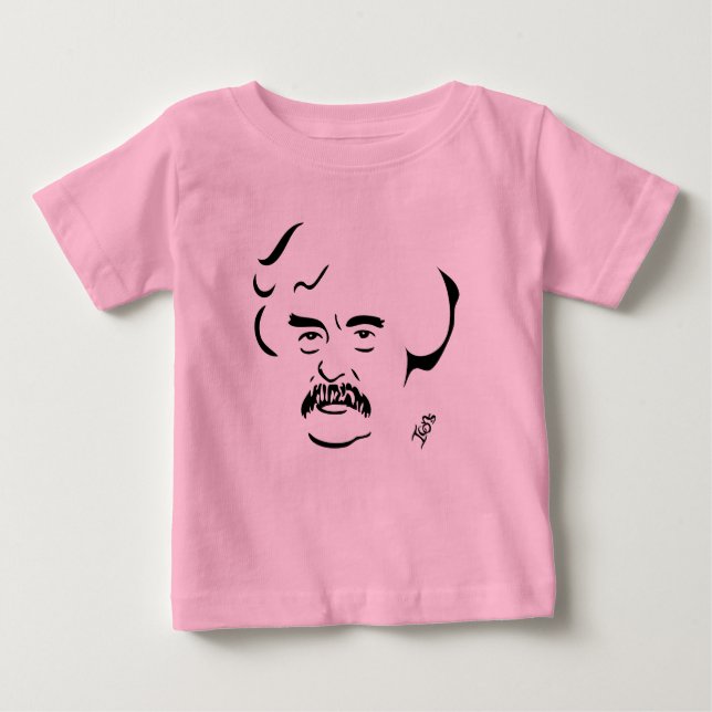 Camiseta Para Bebê T-shirt da criança de Mark Twain (Frente)