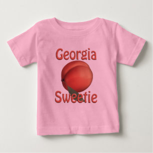 Camiseta Para Bebê T-shirt da Criança de Pêssego Georgia