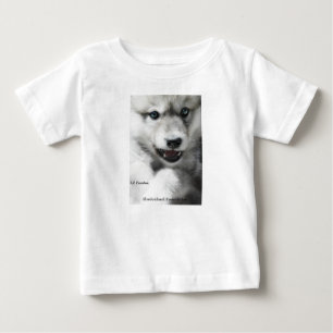 Camiseta Para Bebê T-shirt da criança do filhote de cachorro de lobo