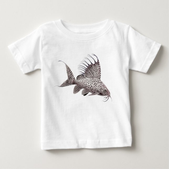 Camiseta Para Bebê T-shirt da criança do peixe-gato de Synodontis (Frente)