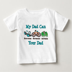Camiseta Para Bebê T-shirt da criança do Triathlon do pai
