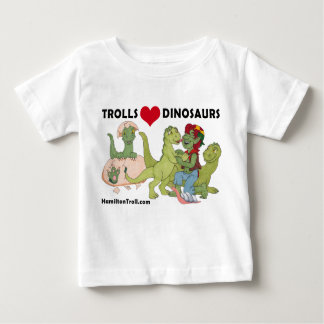 Camiseta Para Bebê T-shirt da criança dos dinossauros do amor dos