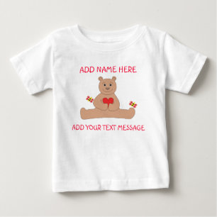 Camiseta Para Bebê T-shirt da criança dos namorados do urso
