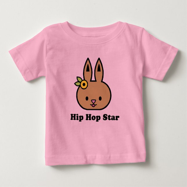 Camiseta Para Bebê T-shirt da estrela de Hip Hop (Frente)
