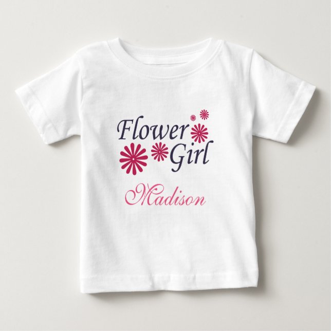 Camiseta Para Bebê T-shirt da Flor Girl Toddler (Frente)