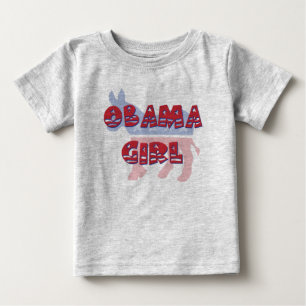 Camiseta Para Bebê T-shirt da menina de Obama