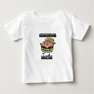 Camiseta Para Bebê T-shirt da mochila Cheeseburger