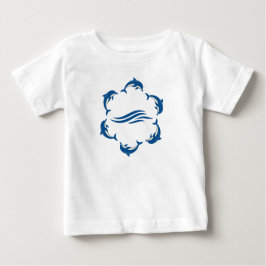 Camiseta Para Bebê T-Shirt das Crianças do Círculo Golfinho