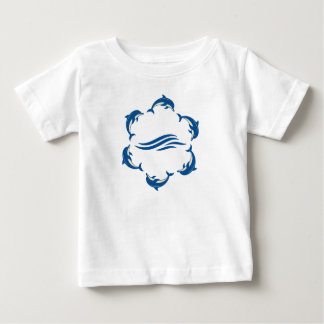 Camiseta Para Bebê T-Shirt das Crianças do Círculo Golfinho