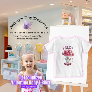 Camiseta Para Bebê T-Shirt de 1 rua de bebê personalizado