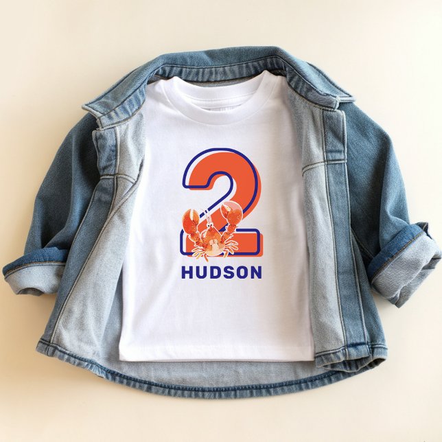 Camiseta Para Bebê T-shirt de Aniversariante Lagosta de 2 Anos para C (Criador carregado)