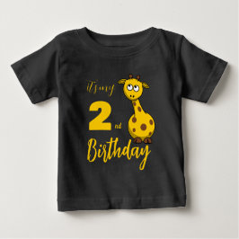 Camiseta Para Bebê T-Shirt de Aniversário da Girafa Personalizada