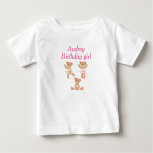 Camiseta Para Bebê T-Shirt de aniversário de criança monograma