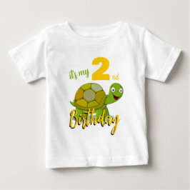 Camiseta Para Bebê T-Shirt de Aniversário de Tartaruga Personalizada