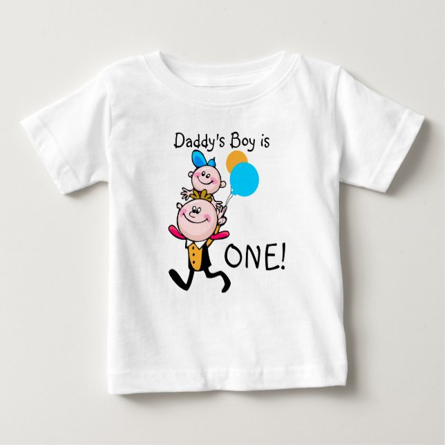 Camiseta Para Bebê T-shirt de aniversário personalizável do pai (Frente)