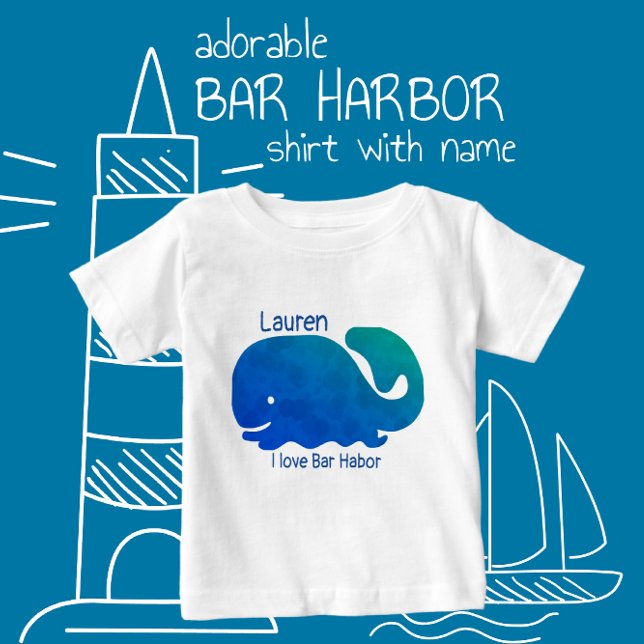 Camiseta Para Bebê T-Shirt de bar Harbour Maine Child (Criador carregado)
