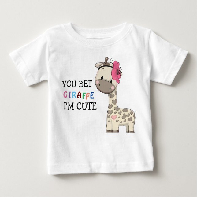 Camiseta Para Bebê T-Shirt De Bebê Com Garota Rosa Personalizada (Frente)