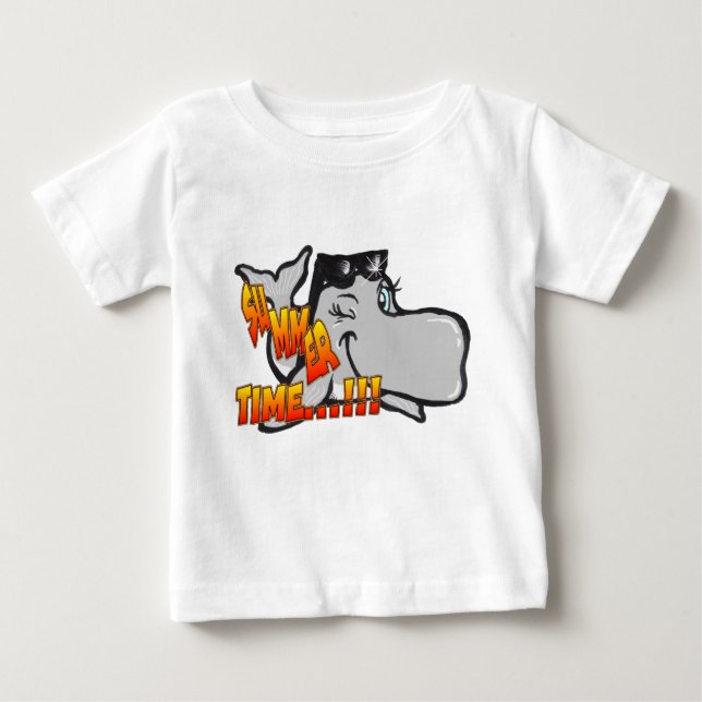 Camiseta Para Bebê T-Shirt De Bebê De Baleia Vencedora (Frente)