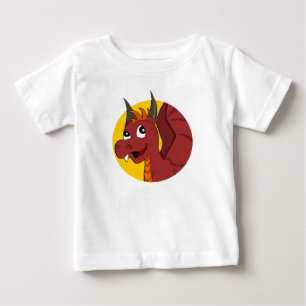 Camiseta Para Bebê T-Shirt de bebê de Dragão Vermelho