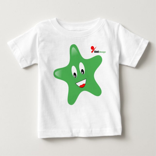 Camiseta Para Bebê T-Shirt De Bebê De Estrela Brilhante (Frente)