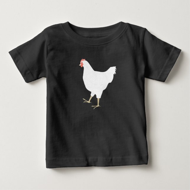 Camiseta Para Bebê T-Shirt De Bebê De Galinha (Frente)